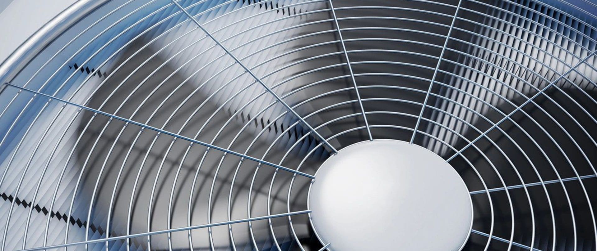 A close up of the blades on an air conditioner